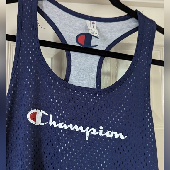 Champion Reversible Mesh Jersey Tank Top (Navy Blue) - Picture 4 of 10